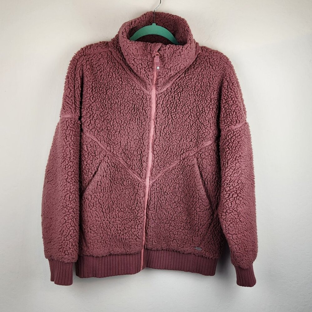 Prana Permafrost Fleece Zip Jacket in Dusty Rose sz M *flawed*